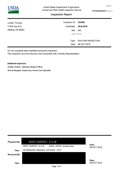 lorilee, thomas, dog, breeder, usda, inspection, reports, lorilee-thomas, kansas, ks, whiting, puppy, dog, kennels, mill, puppymill, usda, 5-star, ACA, ICA, registered, show handler, Yorkshire, Terrier, 48-B-0329