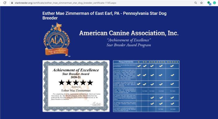 govt, records, usda, esther, mae, zimmerman, dog, breeder, ester, esther-mae, may. dog-breeder, 23-a-0268, 23a0268, east, earl, pa, pennsylvania, puppies, for, sale, dogbreeder, kennel, usda, inspection, reports, puppy, mill, puppymill, show, reviews